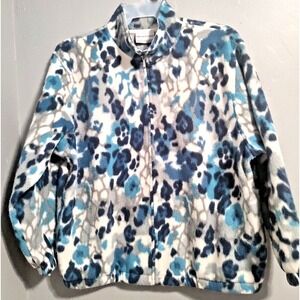 Alfred Dunner women's petite large zip up soft warm jacket Multicolor